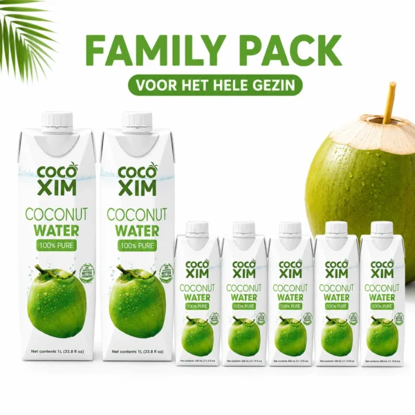 Family Pack met Cocoxim kokoswater van FreshCoco, voordelig voor het hele gezin