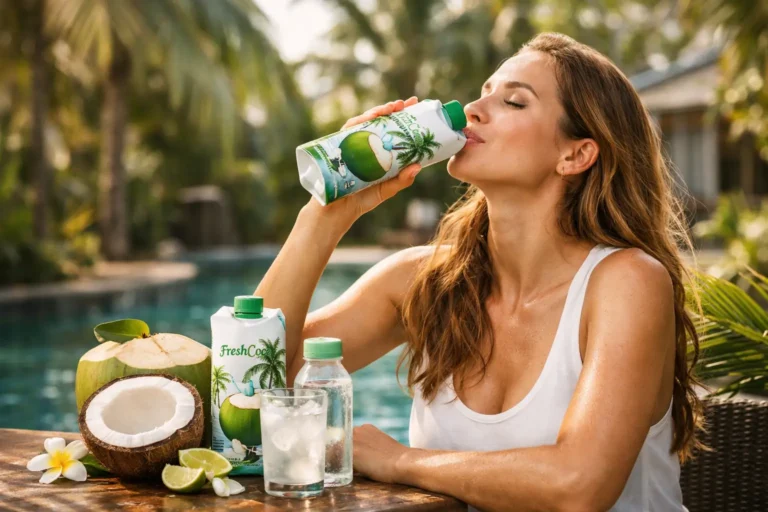Kokoswater voor vrouwen als pure dorstlesser