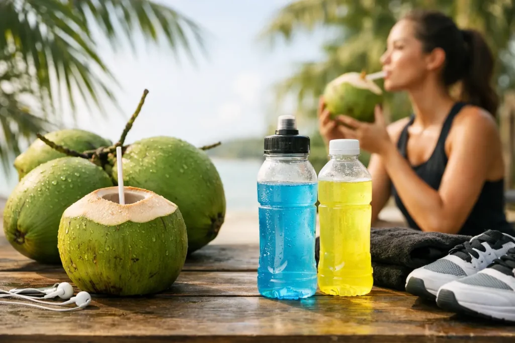 Kokoswater vs isotone drank voor je training