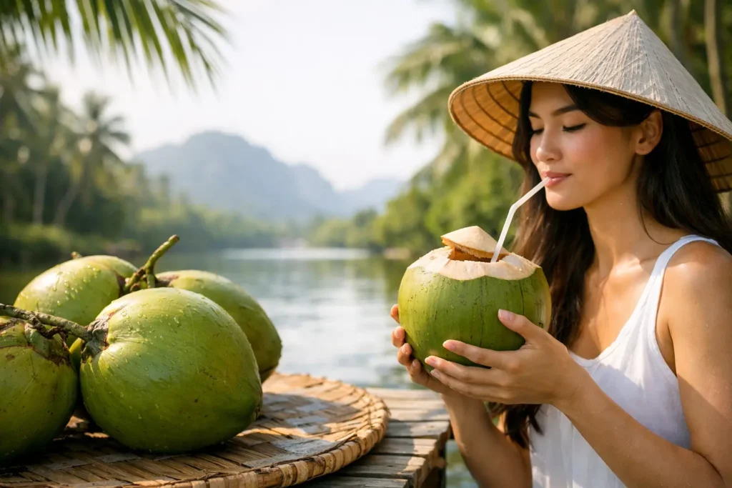 Vietnamese kokoswater herkomst en pure kwaliteit