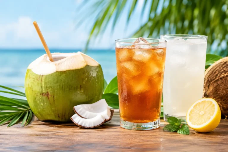 Kokoswater versus ijsthee voor echte dorst